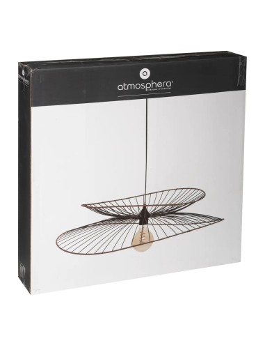 Suspension En Métal Et Rotin Alara Noir Atmosphera