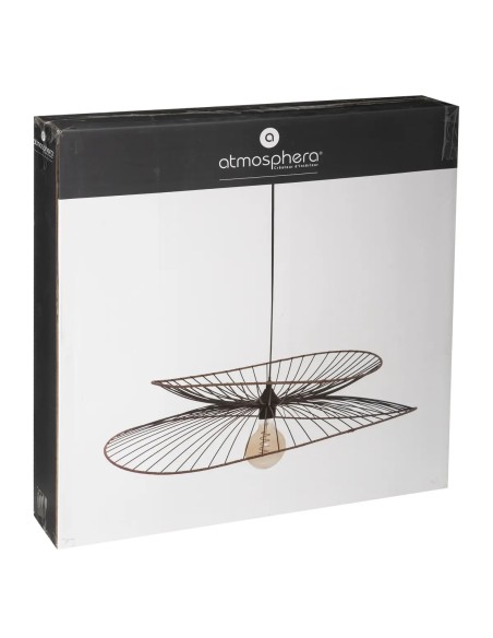 Suspension En Métal Et Rotin Alara Noir Atmosphera