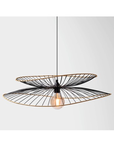 Suspension En Métal Et Rotin Alara Noir Atmosphera