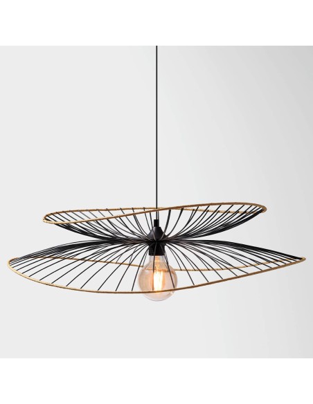 Suspension En Métal Et Rotin Alara Noir Atmosphera