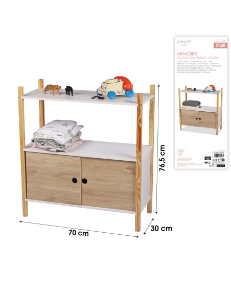 Armoire Pour Enfant Avec 2 Portes Coulissantes Judy Wild