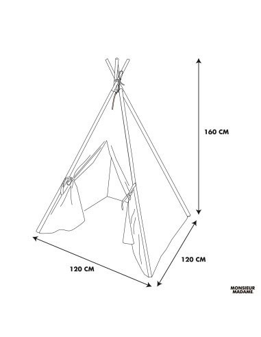 Tipi Madame Princesse Rose Home Deco Kids