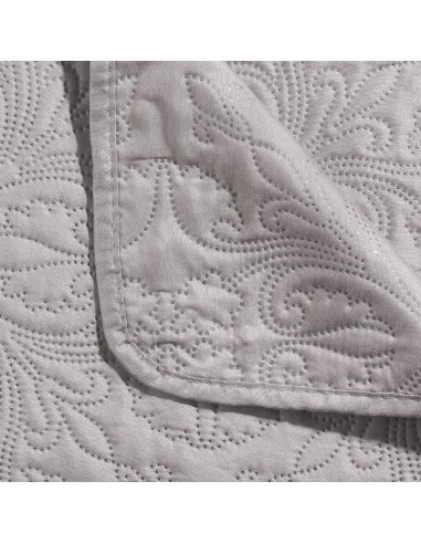 Dessus De Lit Arabesque 240x260 + 2 Taies D'Oreiller Taupe Atmosphera