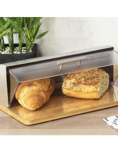 Boîte À Pain En Bambou Et Inox Transparent Five 2