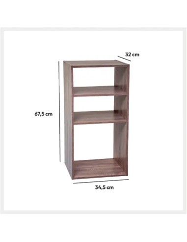 Étagère 2+1 Cases Mix'N'Modul Naturel Five
