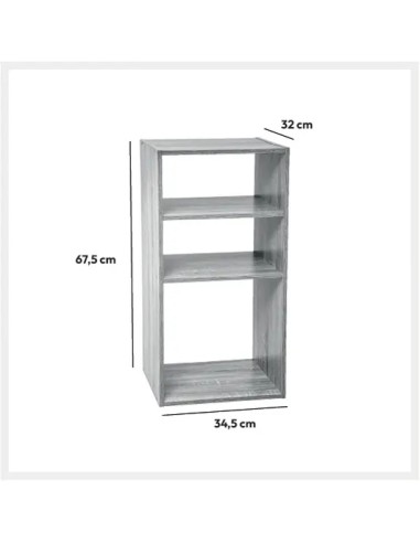 Étagère 2+1 Cases Mix'N'Modul Gris Five