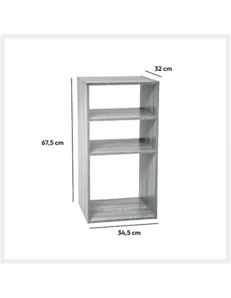 Étagère 2+1 Cases Mix'N'Modul Gris Five