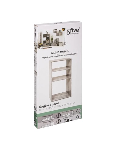 Étagère 2+1 Cases Mix'N'Modul Gris Five
