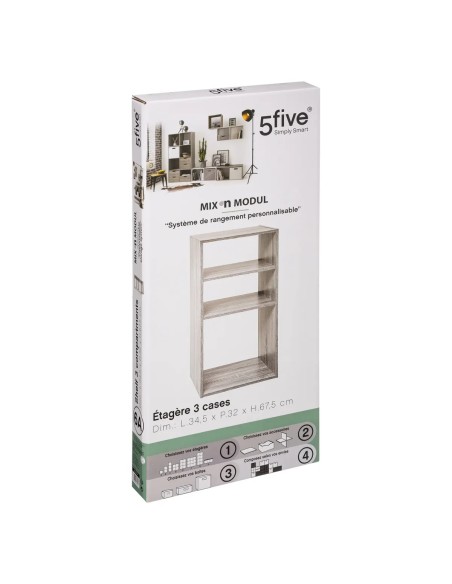Étagère 2+1 Cases Mix'N'Modul Gris Five