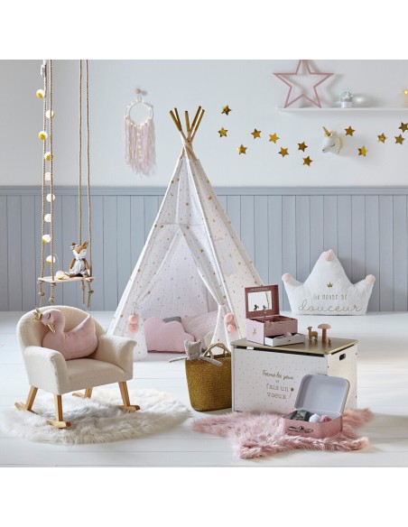 Tapis Pour Enfant Rond Fausse Fourrure Blanc Atmosphera For Kids