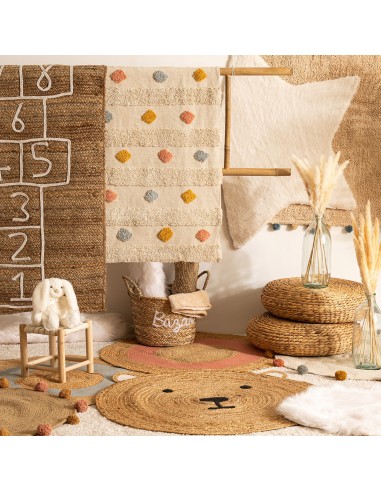 Tapis Pour Enfant Rond Fausse Fourrure Blanc Atmosphera For Kids