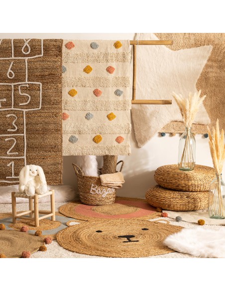 Tapis Pour Enfant Rond Fausse Fourrure Blanc Atmosphera For Kids