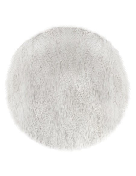 Tapis Pour Enfant Rond Fausse Fourrure Blanc Atmosphera For Kids