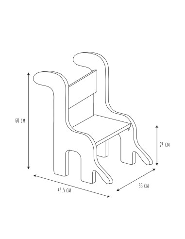 Chaise Pour Enfant Dino Gris Home Deco Kids