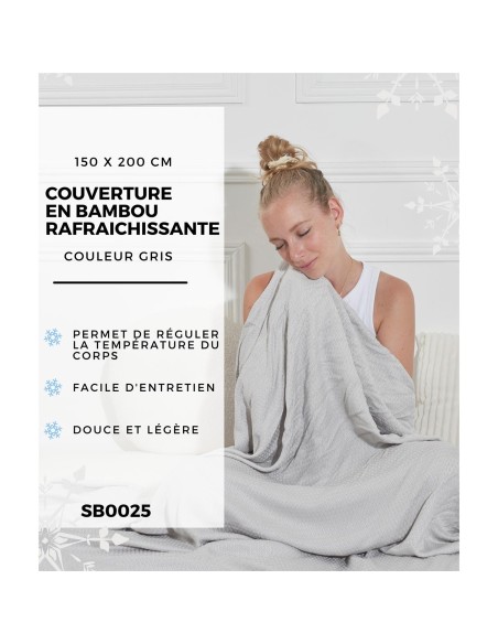 Couvre Lit Bambou Rafraîchissant 150x200 Home Deco Factory