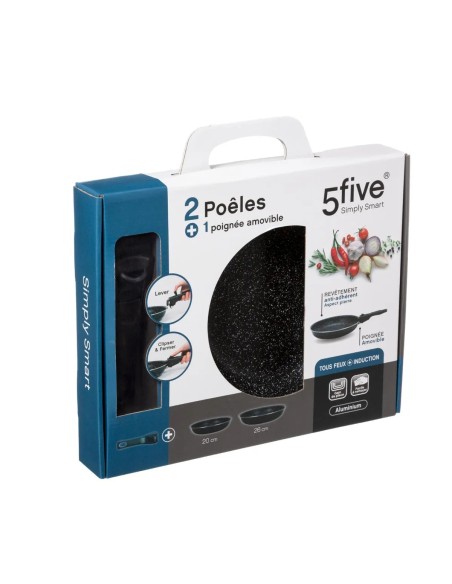 Lot De 2 Poêles En Aluminium Noir Five