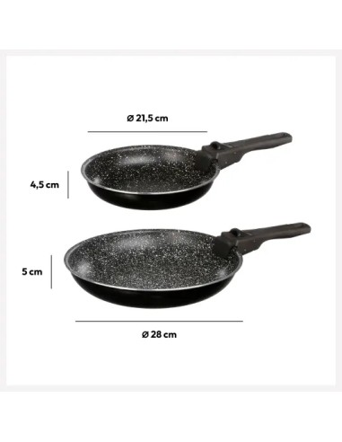 Lot De 2 Poêles En Aluminium Noir Five