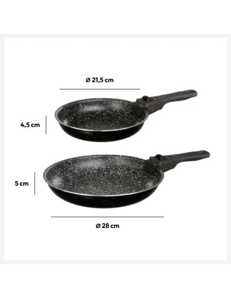 Lot De 2 Poêles En Aluminium Noir Five