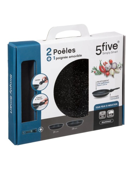 Lot De 2 Poêles 24 et 28 En Aluminium Five