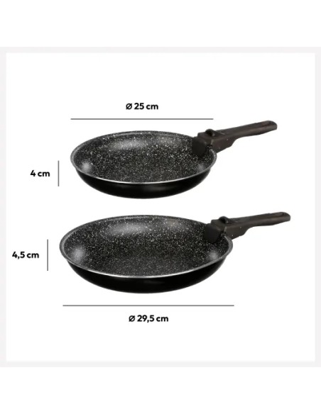 Lot De 2 Poêles 24 et 28 En Aluminium Five