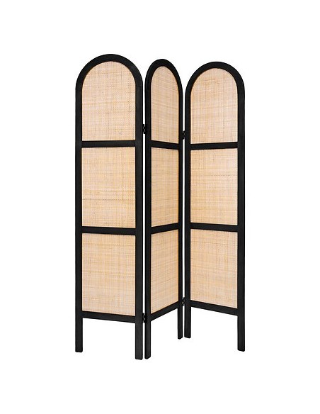 Paravent Cannage Sana Noir Atmosphera