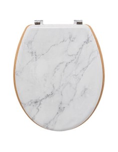 Abattant WC Effet Marbre En Bois Lea Blanc Five