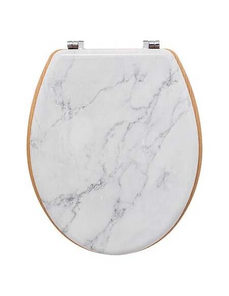 Abattant WC Effet Marbre En Bois Lea Blanc Five