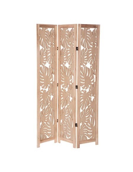 Paravent Palm H165 En Bois De Paulownia Beige Atmosphera