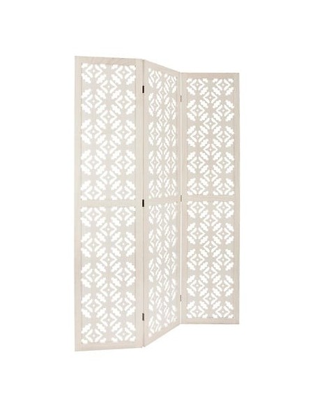 Paravent Rayan H170 En Bois De Paulownia Blanc Atmosphera