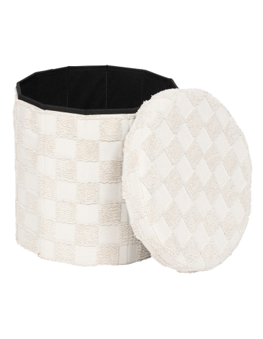 Pouf Pliant Pasti Rond D38 Blanc Atmosphera