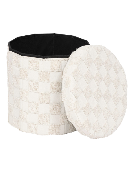 Pouf Pliant Pasti Rond D38 Blanc Atmosphera