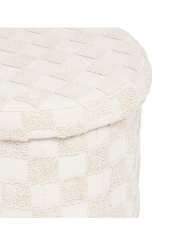 Pouf Pliant Pasti Rond D38 Blanc Atmosphera