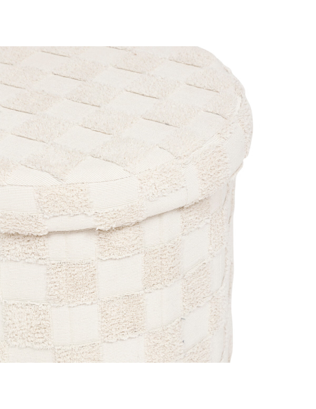 Pouf Pliant Pasti Rond D38 Blanc Atmosphera