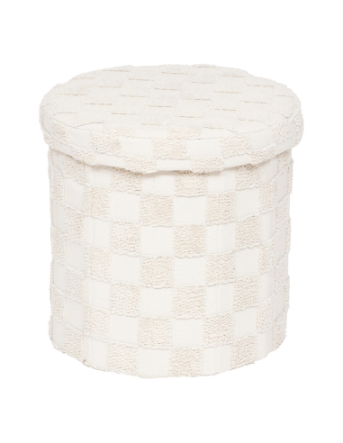 Pouf Pliant Pasti Rond D38 Blanc Atmosphera