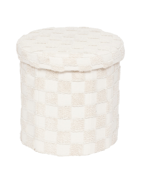 Pouf Pliant Pasti Rond D38 Blanc Atmosphera