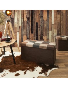 Coffre Banc Pliable Retro Marron Home Deco Factory 2