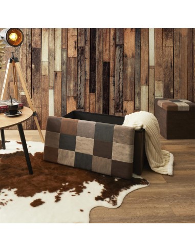 Coffre Banc Pliable Retro Marron Home Deco Factory