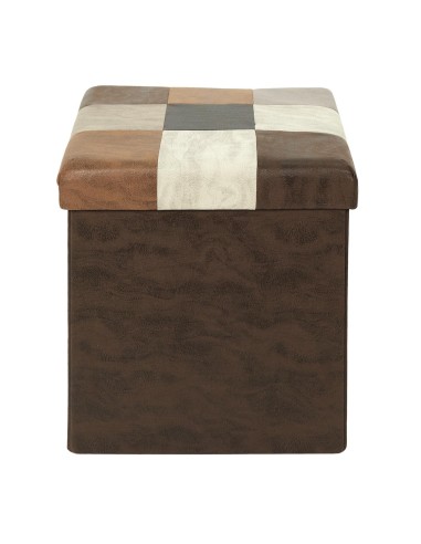 Coffre Pouf Pliable Retro Marron Home Deco Factory
