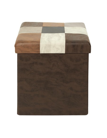 Coffre Pouf Pliable Retro Marron Home Deco Factory