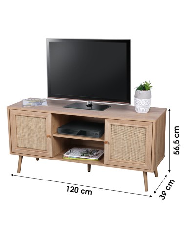 Meuble TV Bali Avec 2 Portes Beige Atmosphera
