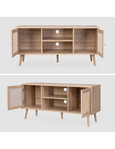 Meuble TV Bali Avec 2 Portes Beige Atmosphera