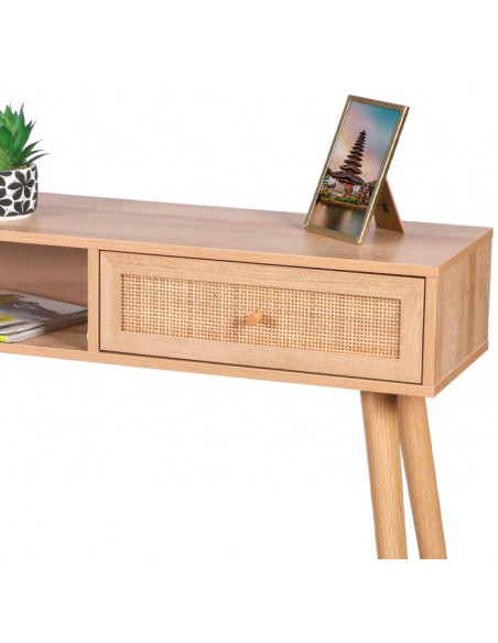 Console Avec 1 Tiroir Bali Beige Atmosphera