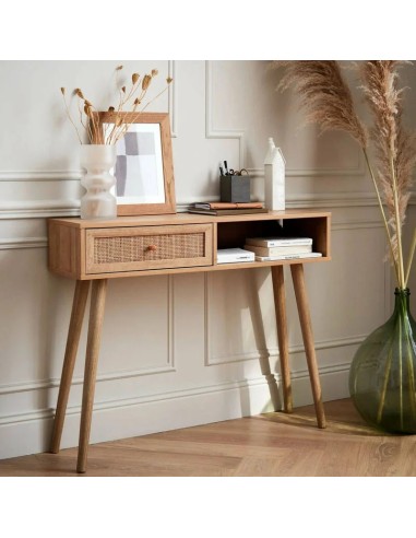 Console Avec 1 Tiroir Bali Beige Atmosphera
