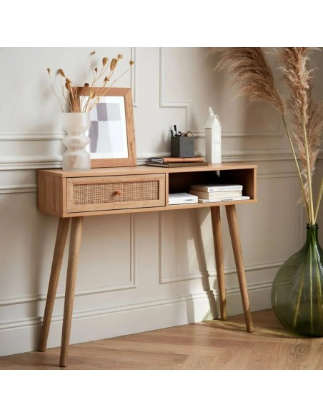Console Avec 1 Tiroir Bali Beige Atmosphera