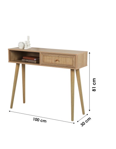 Console Avec 1 Tiroir Bali Beige Atmosphera