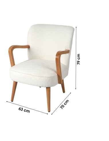 Fauteuil Austin En Teddy Ivoire Atmosphera