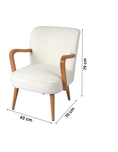 Fauteuil Austin En Teddy Ivoire Atmosphera