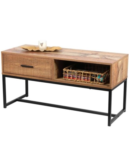 Table Basse Avec 1 Tiroir Marron Atmosphera