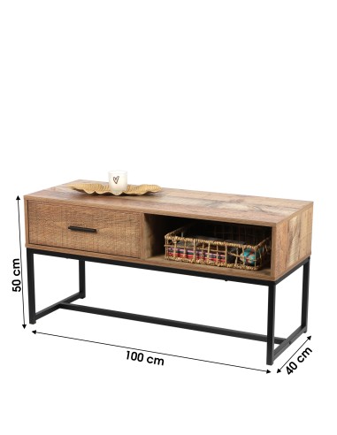 Table Basse Avec 1 Tiroir Marron Atmosphera