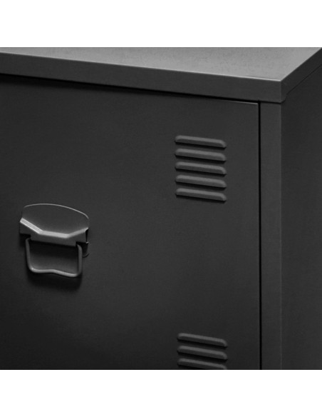 Casier En Métal Avec 1 porte Industriel Noir Atmosphera